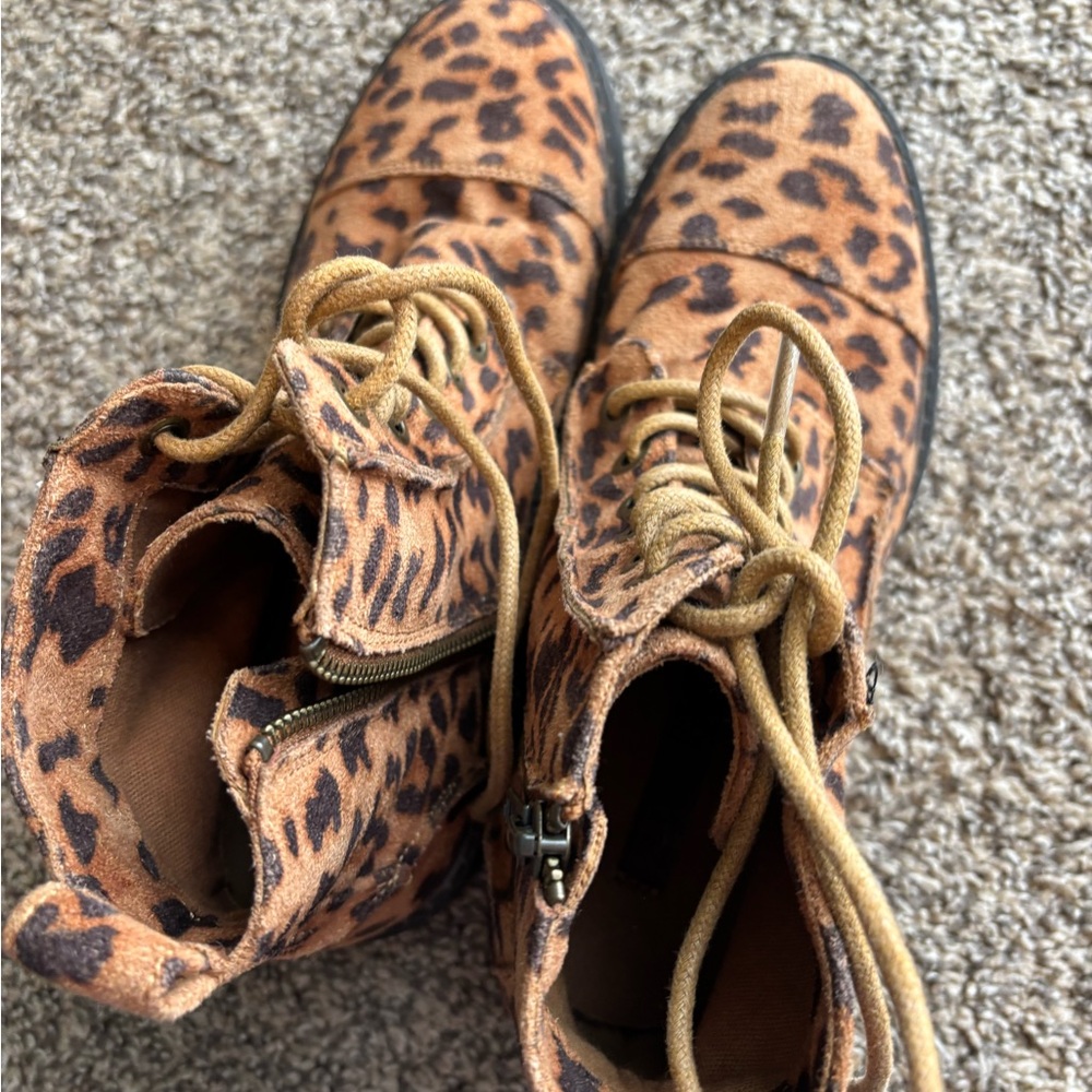 Billabong Leopard Print Lace and Zip Booties - Picture 6 of 12